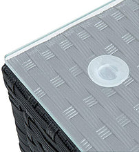 Mobili da giardino Set di divano 3 sedile, vite di sedile per il tempo libero Gruppo di vimini, rattan mobili divano set di pasto giardino set balcone set,Black