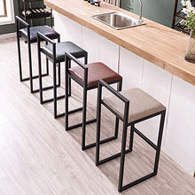 CMX-Barhocker Sgabello da Bar Quadrato in Pelle PU con Schienale, Gamba in Metallo, Sedia da Pub, sedie Alte da Cucina per Sala da Pranzo e Soggiorno