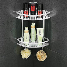 JKCKHA Northern Europe. Bella Bagno d'angolo Frame 2 Double Layer Triangolo Spazio Doccia Carrello Shampoo Sapone stoccaggio Cosmetici Rack Telaio in Alluminio Multifunzione