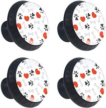 Grey Bone Brown Foot Red Heart Pomelli per Porta Set di 4 Pomelli per Mobili Manopole per Cassetti Cucina Armadio Vetro