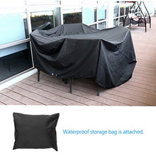 WINOMO Copertura per Mobili Tavolo Esterni Impermeabile Protezione da Giardino Rettangolare (nero)