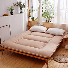 QXTT Materasso Letto Futon Matrimoniale E Singolo Pieghevole E Arrotolabile Materassi da Terra Alto 10cm Futon Trapuntato Salvaspazio per Campeggio Balconi Picnic,Khaki-150 * 200cm