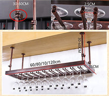 JFFFFWI Bicchiere da Vino in Vetro Rack Portabicchieri Sospensione Retro Decorazione Portabottiglie Bar Portabicchieri Portabicchieri Calice Portabottiglie portabottiglie (Dimensioni: 120 * 35cm)