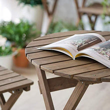 Attrezzatura domestica Tavolo pieghevole Tavoli da giardino Tavolo da pranzo Piccolo rotondo basso e sedie Set per campeggio all'aperto Tavolo da pranzo pieghevole in legno portatile (Dimensioni: #