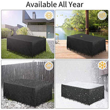 Fodere per mobili da esterno 185x120x70cm, fodere per mobili da riporre, fodere per mobili da giardino, in tessuto Oxford resistente 420D, antipioggia per pioggia e neve, per tavolo e sedie da gi