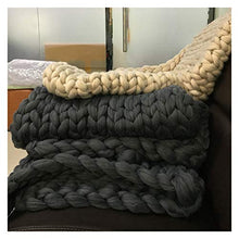 DSLK Moda Mano Chunky Coperta A Maglia Thick Fit Yarn Lana Poliestere Poliestere Bulky Coperte A Maglia Tranquility Coperta Ponderata (Color : Green, Size : 80x100cm)