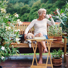 Relaxdays Tavolino Pieghevole in bambù, Arredamento Salvaspazio per Salotto, Balcone & Terrazza, Tavolo Home, Naturale, 1 pz