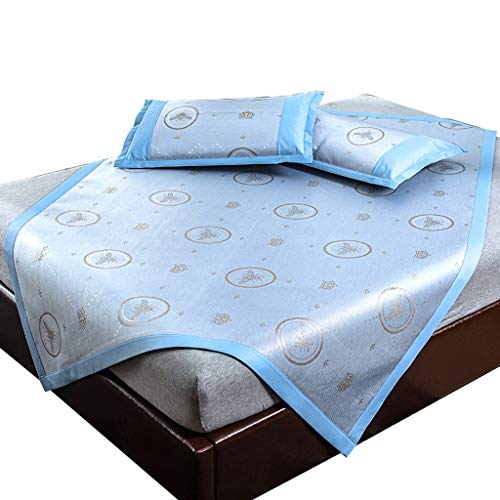 Materassino in Seta di Ghiaccio, 600D Ice Silk e 3D Maglia Traspirante, Rinfrescante e Confortevole Letto Matrimoniale, Lavabile (Color : D, Size : 1.5×1.95m)