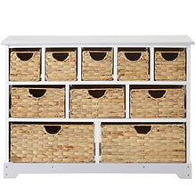 H-CAR Cassettiera con 10 Cestini Cassetti Grande Portaoggetti Bianco Armadio Organizer per Soggiorno Camera da Letto Bagno Corridoio