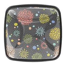 Motivo floreale grigio 4 PCS Pomelli per Porta, Pomolo per Mobile, Pomelli per Mobili con Viti, Maniglia per Armadietto, Pomelli per Porta, Pomelli per Cassetti per Porta, Armadio, Cassetto e Credenza