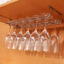 Portabicchieri da vino regolabile sotto l'armadietto, porta bicchieri a 2 file, gancio porta bicchieri in acciaio inossidabile 18/8 per cucina, barra Bar argento）