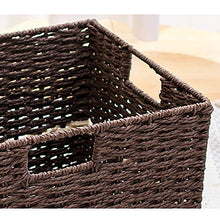 MAHFEI-Cestini Portaoggetti ,Scatola Finitura del Desktop Cosmetico Vestiti Fodera in Cotone Maniglia Integrata Tessitura A Mano Durevole Fibre Vegetali Combinazione di 3 Pezzi (Color : Natural-A)