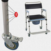 Sedia da Comodino per Doccia, Sedia A Rotelle Medica da Trasporto Impermeabile, Adatta per Anziani Disabili E Gravidanza A.
