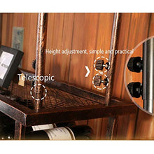 GJSN Cremagliera per Vino, Nero/Bronzo in Ferro Battuto Altezza Regolabile da Bancone da Bancone, Può Appendere Più Bicchieri da Vino,Nero,80 cm