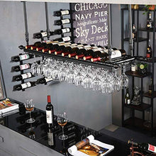 Bar Unit Floating Shees Wine Rack Hanging Red Wine Cup Holder / Hanging Capovolto Glass Holder Creativo Home Bar / Wine Rack Hanging Glass Holder (Colore: Nero, Dimensioni: 120 * 30 Cm), Nero, 80 * 3