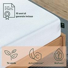 ZINUS Materasso in memory foam con gel ultra rinfrescante al tè verde | Materasso adattabile a 7 zone | 80 x 190 cm | Altezza 20 cm | Materasso arrotolabile | Schiuma in gel rinfrescante | OEKO-TEX