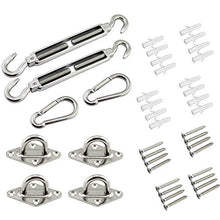 Hidreamz 40 Pezzi Kit di Fissaggio per Vela Parasole, Kit di Montaggio per Tende a Vela Accessori, Di Fissaggio per Acciaio Inossidabile 304 per Tende da Sole Rettangolari e Quadrate