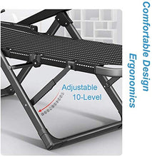 Lettini prendisole reclinabili Sedie da esterno pesanti nere reclinabili con cuscino per giardino esterno Prato campeggio, poltrone reclinabili pieghevoli per soggiorno Balcone Comfort Relax