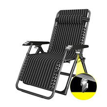 Lettini Prendisole Pieghevoli Sedia Sdraio Reclinabile Heavy Duty | Sedia da Giardino Reclinabile a Righe Nere con Poggiapiedi | Sedie a Sdraio con Tazza