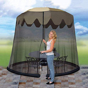 Gymqian Ombrello Cover Zanzariera, Giardino Ombrello Sun Parasole Tavolo Zanzara Cover Cover Cover Cover per Schermata, il Fondo Può Essere Riempito con Acqua, Diametro 2,75M (7,5 F