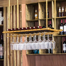 Portavini Portabottiglie in Ferro A Soffitto, Regolabile in Altezza E Spaziatura, Portabottiglie Multifunzionale, Portabicchieri, Adatto A Ristoranti, Bar, KTV, Dorato (Size : 120cm)