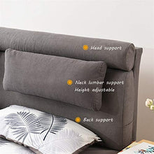 LIANGJUN Cuscini Testiera Letto Pad Lombare Capezzale Cuscino, Dermocompatibile Cuscino da Lettura per Extra Grande Letto Matrimoniale, Fodera Lavabile, 5 Colori (Color : Gray, Size : 160x60x10cm)