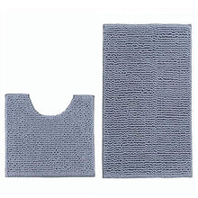 Set da bagno in due pezzi rettangolare a forma di U Tappetino da bagno Tappetino antiscivolo facile da pulire Indossabile per il bagno per il soggiorno(Dark gray)