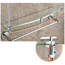 YF-SURINA Mensola per doccia Mensola per bagno Mensola in vetro angolare Scaffale galleggiante Mensole portaoggetti a parete con portasciugamani Foratura 30~50 cm 1~3 livelli Yb A-8,1 livello,50