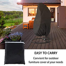 HSGAV Copertura della Sedia Dondolo, Sedie Sospese Impermeabili Protettiva Copertina, Copertura per Mobili da Giardino 420D Tessuto Oxford Antivento con Fodera in PVC, 190x115cm, Nero