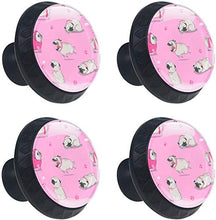 Giocare a Pug Dog Funny Pink Pomelli per Porta Set di 4 Pomelli per Mobili Manopole per Cassetti Cucina Armadio Vetro