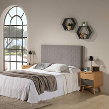 marcKonfort Testiera Rivestita in Tela Malta 140x60 cm Color Grigio, Imbottita con Spuma, rifinita con Effetto capitonné, 8 cm di Spessore, Include Hardware per Il Fissaggio alla Parete