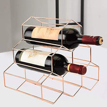 Vertex 6 Griglia per Bottiglie di Vino, Acciaio Inox Rame Placcato Autoportante Display Mensola, Esagonale Impilabile Armadietto Stand Cucina BAR Casa Craft Decorazioni - Oro Rosa
