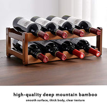 Portabottiglie Per Vino in Legno Massello Di Bambù Portabottiglie Per Vino Da Appoggio Con Superficie Liscia, Struttura Stabile, Resistente Materiale Portante, Protezione Ambientale,3 Tier 12 Slot