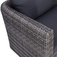 SKM Set Divani da Giardino 7 pz con Cuscini in Polyrattan Grigio (88.1kg)