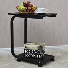 Thin Comodino 2-Tier snack gabbia di laminazione divano laterale con telaio da tavolo in metallo e ripiani in legno anti-graffio e comodino ruggine-libero, la stabilità ( Color : Black , Size : M )