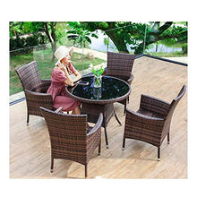 HLZY Tavolo in Vimini in Rattan mobili in Patio e Set s Rattan Garden Mobili Mobili Patio Mobili da Giardino Patio Rattan Tavolo da Pranzo Set di Wicker Weave Tavolino da caffè Conversazione Patio