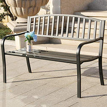 Panchine da Giardino Park Terrace, Panca in Ghisa per Esterni (con Cuscino in Schiuma), Panca Lounge 2 Posti Con Schienale e Braccioli, Panche Decorative da Balcone Per Cortili e Portici