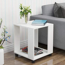 AINIYF Tavolino Piccolo Semplice, tavolino da Salotto Moderno, Comodino Camera da Letto, Armadio Quadrato da Tavolo - con puleggia, Facile da Montare (Color : White, Size : 60x60x48cm)