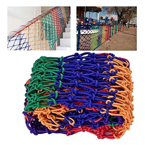 WEIFAN Rete di Sicurezza per Bambini, Protezione per Scala di Corda Adulti Heavy Duty Fitness Amaca da Arrampicata all'aperto Altalena Decorazione a Colori Net