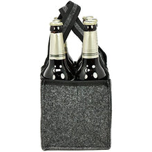COM-FOUR® borsetta da uomo - borsa in feltro per bevande - borsa per bottiglie in feltro per 6 bottiglie - portabottiglie fino a 0,5 L, grigio/nero, 24 x 15 x 15 cm (Motivo 1-1 pezzo)