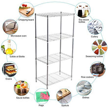 CHHD Scaffali in Piedi, Scaffale a 4 Ripiani Scaffale in Metallo per carichi Pesanti Scaffale a Filo Scaffale Organizer per Cucina di casa Bagno, 56 x 35 x 120 cm