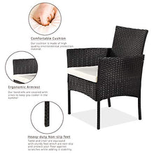 Shuishui - Set di mobili da giardino per soggiorno, balcone, 4 pezzi, colore: Nero