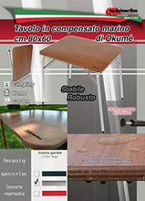 Castelmerlino 31 Tavolo Pieghevole Piano Compensato Marino Okumè cm 80 x 60