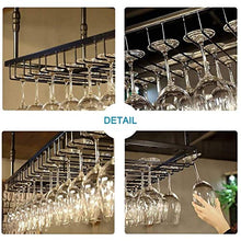 Porta bottiglie da vino Portabicchieri a calice, Portabicchieri a sospensione, Espositore da appendere in ferro battuto retrò, Mensola per decorazione a soffitto per bar / club / ristorante / cucina