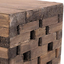 Sgabello in legno rustico, 48 x 28 x 27,5 cm (A x L x P), in legno riciclato