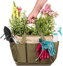 Namvo Garden Tool Kit, Grande Borsa da Giardino con Tasche Multiple per Kit di Attrezzi da Giardinaggio, Borsa per Attrezzi da Giardino (Verde + Kaki)