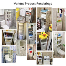 MOODSC igienici armadietto laterale Gabinetto Bagno Mensola Piano per fessure storage rack bagno privato servizi igienici angolo Mensola Locker con ruote da 22 * 48 * 80cm