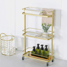 DHR- 3 Tier Bagno Utility Carrello con ruote, Ripiani metallici creativa dispensa scaffalature, stretta Cucina Carrello, Cosmetic Stoccaggio Carrello cassetti ristorazione trolley bagagli