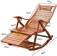 Sedia Lounge Sedia Regolabile Chaise Reclinabile Bamboo Sedia a Dondolo Pieghevole Pieghevole Sedia a Sdraio Portatile per Giardino Prato a Sdraio Backyard