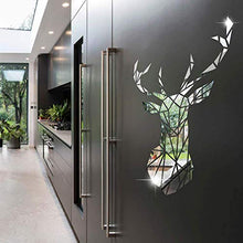 ESGT Adesivi da Parete 3D A Specchio Cervo Wall Stickers Acrilico Camera da Letto Soggiorno Moderno Removibili Staccabile Pannelli Auto-Adesivo DIY Adesivi Murali Decorazione Murale